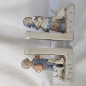 Vintage Boy & Girl Bookends made in Japan